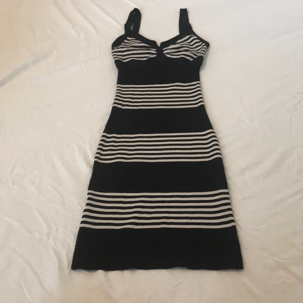 Black and white mini dress